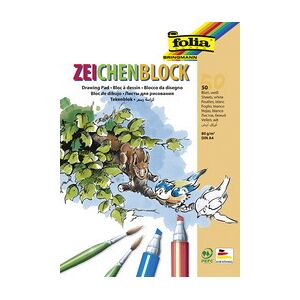 Folia Bloc à dessin, 80 g/m2, A4, 50 feuilles - Lot de 5