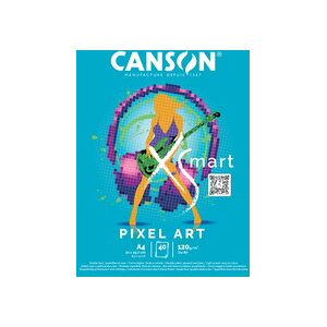 Canson Bloc de dessin XS'MART PIXEL ART, A4 - Lot de 3