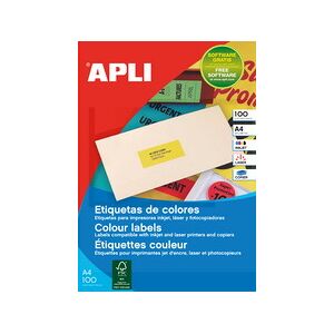 Apli Etiquette d'adresse, 63,5 x 38,1 mm, jaune