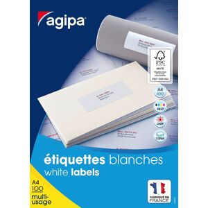 Agipa Etiquettes adresses 38 x 21,2 mm Agipa 118990 - Boîte de 6500 - Publicité