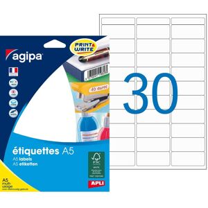 Agipa Etiquette adresse multi-usages 19 x 38 mm Agipa blanche - Boîte de 480 - Publicité