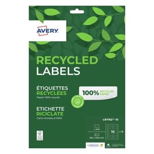 Avery Boîte de 240 étiquettes recyclées blanches 99,1 x 33,9mm.