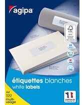 Agipa Etiquette universelle, 70 x 36 mm, coins droits - Lot de 2 Agipa Etiquette universelle, 70 x 36 mm, coins droits - Lot de 2
