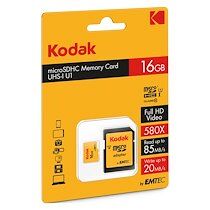 Kodak Carte mémoire micro SD 16 Go avec adaptateur