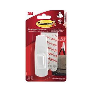 3M Crochet universel, plastique, taille: L, blanc - Lot de 4