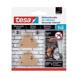 Tesa Vis adhésive pour brique, triangulaire, 5,0 kg - Lot de 2