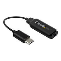 StarTech.com USBCAUDIO Câble adaptateur USB Type-C vers jack 3,5 mm - Noir - USB-C vers jack audio - adaptateur audio - 12 cm