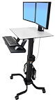 Ergotron WorkFit-C Dual Sit-Stand Workstation - bureau assis/debout - rectangulaire - gris