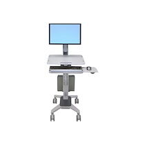 Ergotron WorkFit-C Single LD Sit-Stand Workstation - bureau assis/debout - rectangulaire avec extrémité arrondie - gris