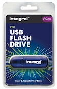 Integral Clé USB Integral Evo 32 Go - bleue Integral Clé USB Integral Evo 32 Go - bleue