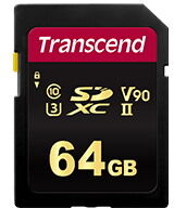 Transcend TS64GSDC700S mémoire flash 64 Go SDXC NAND Classe 10