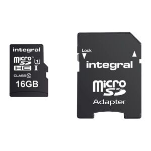 Integral Carte mémoire Intégral SDHC avec adaptateur 16 Go -