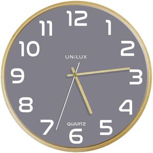 Unilux Pendule quartz Unilux baltic diamètre 31,5 cm hêtre / gris Jaune fluo