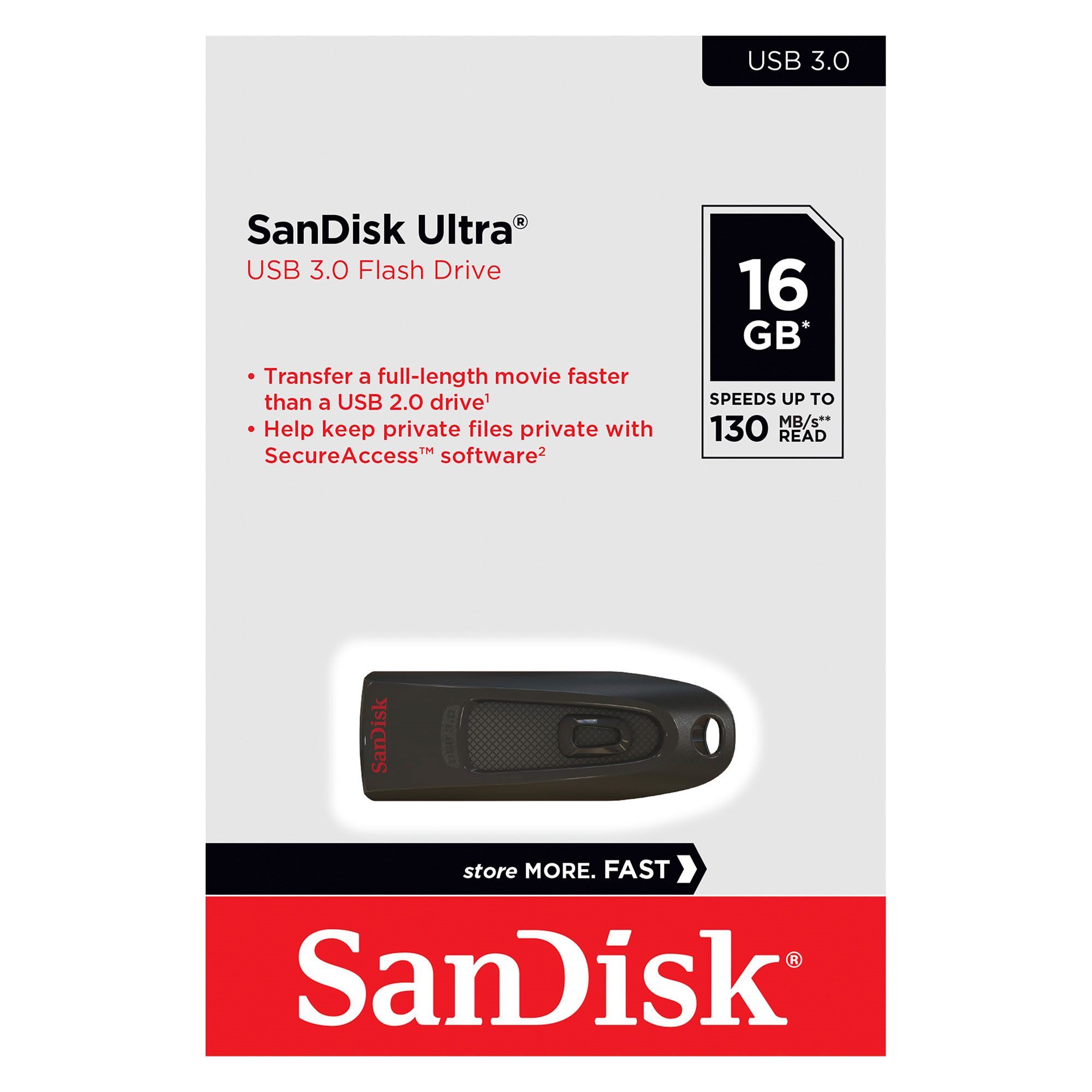SanDisk Clé USB 3.0 SanDisk Ultra 16 Go Aluminium