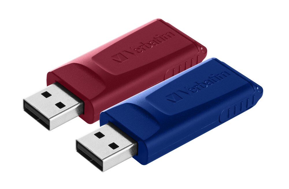 Verbatim Pack de 2 clés USB 2.0 32Go Rouge/Bleue rétractable 49327 - Lot de 2