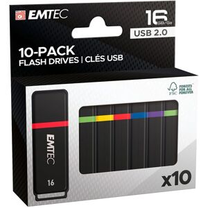 Pack de 10 clés 16 Go USB A 2.0 EMTEC K100 - Publicité