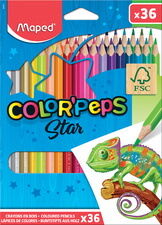 MAPED Crayon de couleur COLOR'PEPS Star, étui carton de 36 - Lot de 3