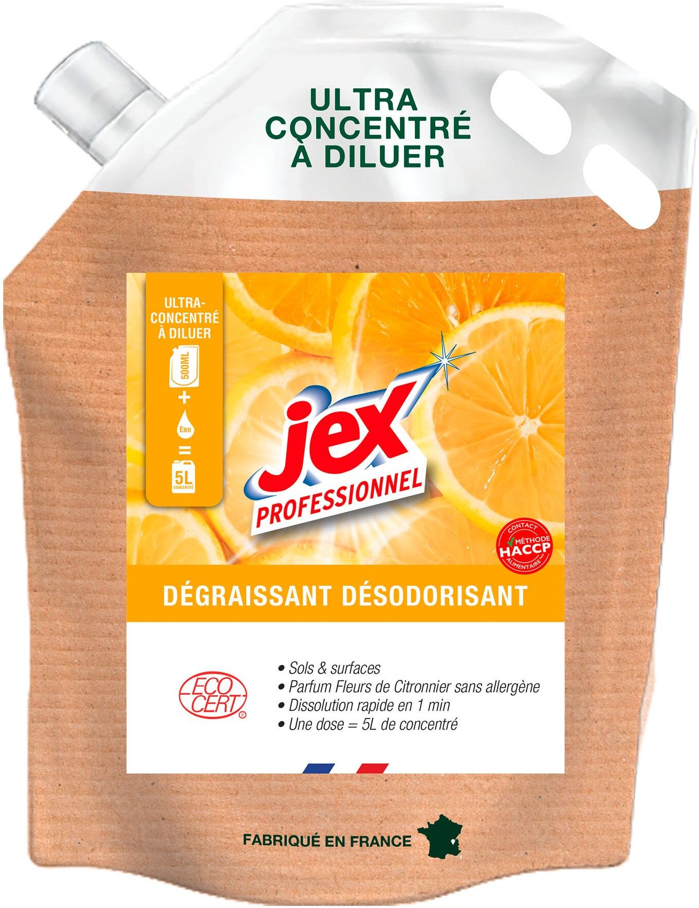 Dégraissant concentré à diluer Triple Action Jex Professionnel, Pays niçois Cyan