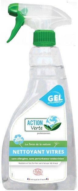 Action verte Gel nettoyant vitres Ecocert 750 ml sans parfum - Lot de 2