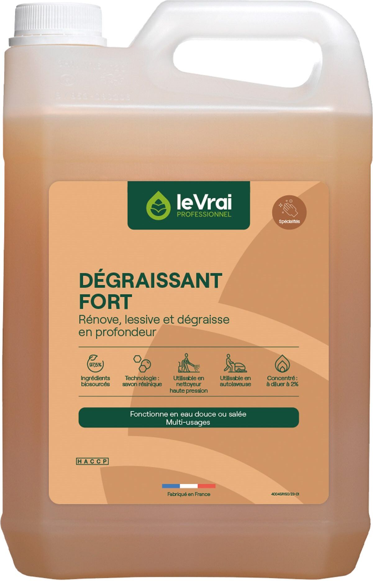 Nettoyant dégraissant Fort le Vrai professionnel - Bidon de 5 l