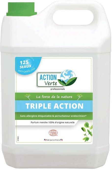 Action verte Bidon 5 Litres Nettoyant dégraissant multi-usages sols et surfaces, parfum Menthe