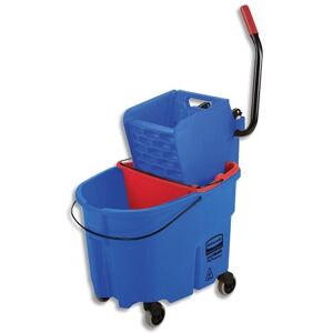 Rubbermaid Seau Lavage à plat Combo WaveBrake + seau 33 /17L + Presse latérale polypropylène Bleu rouge