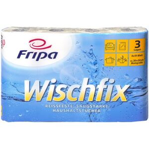 Fripa Rouleau d'essuie-tout Wischfix, 3 couches, extra blanc - Lot de 8