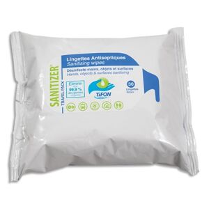 Tifon Paquet 30 lingettes humides 20x20cm pour désinfection des mains