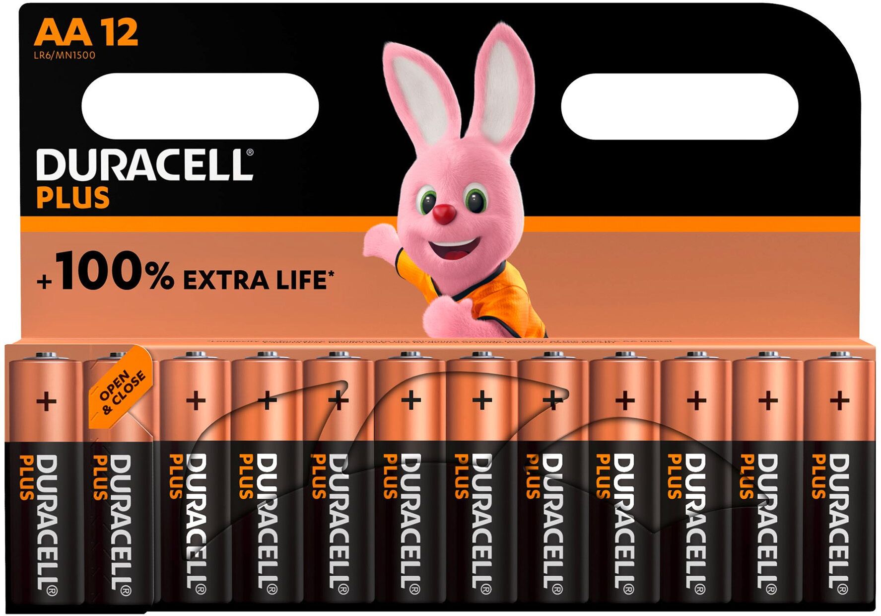 Pile Alcaline AA LR06 Duracell Plus - Blister de 12