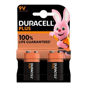Duracell Pile Alcaline 9V - 6LR61 Duracell Plus- Blister de 2 piles 9 volts