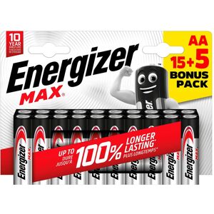 Energizer Blister 15 + 5 piles LR06 offertes Energizer Max 8