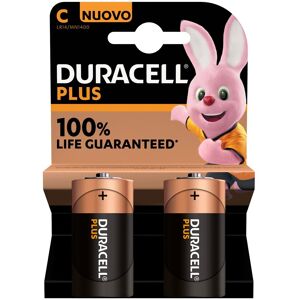 Duracell Piles alcalines C Plus 100%, 1.5V LR14 MN1400, lot de 2 piles - Lot de 4