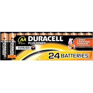 Duracell Piles alcalines AA Plus 100%, 1,5V LR6 MN1500, lot de 24 piles