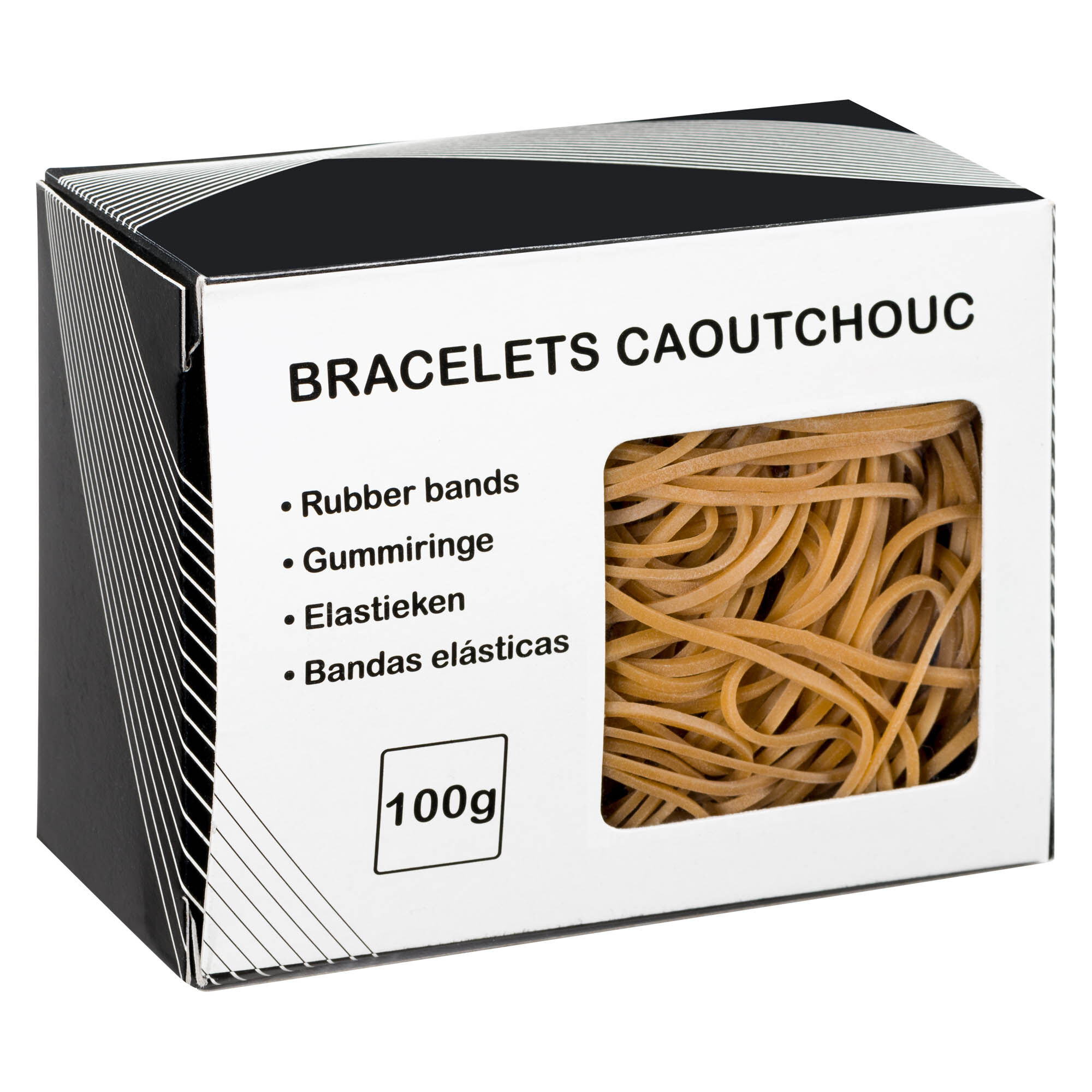 Bracelets caoutchouc 120 mm - Boîte de 100 g