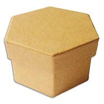 Graine créative Boîte en carton forme héxagonale 90x90x50mm à décorer - Lot de 19