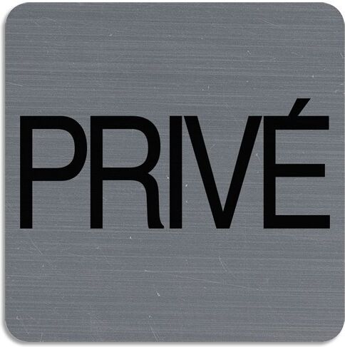 Exacompta Plaque adhésive imitation aluminium Privé 7,5x7,5 cm 67177E - Lot de 3