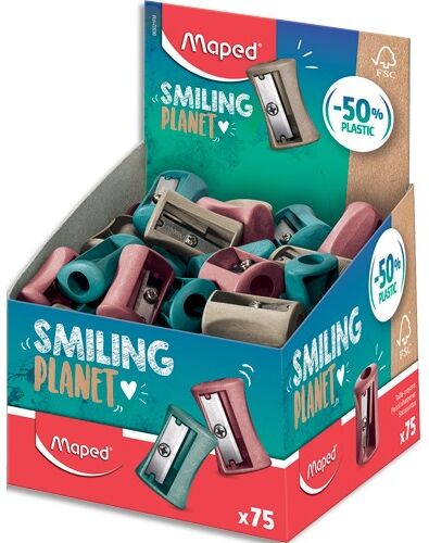 Maped Taille-crayons VIVO SMILING PLANET, présentoir de 75 - Lot de 75