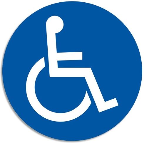 Exacompta Panneau polypropylène non adhésif Parking réservé handicapé 30 cm - Bleu Jaune