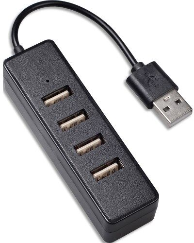 Hub USB-A 2.0 4 ports USB-A, noir - Lot de 3