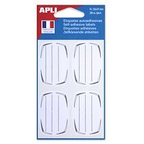 Agipa Etiquettes pour livre, blanc/gris, 37 x 55 mm, lignées - Lot de 5