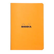 Rhodia Cahier piqué Rhodia Classic 14,8x21 cm 96 pages ligné non détachables 80g - Orange - Lot de 10