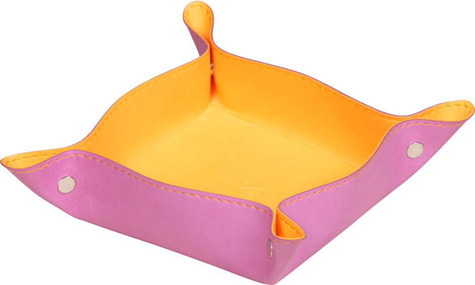 Rhodiarama vide-poche réversible simili cuir italien 12x12x4,5 cm - Lilas - Lot de 2