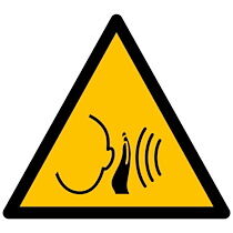 Pictogramme de Danger ISO 7010 - Bruit fort soudain - W038  - PVC - 100 - Lot de 2