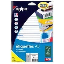 Agipa Etiquettes 'expéditeur/destinataire', 64 x 133 mm - Lot de 7