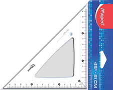 Maped Equerre Cristal 45 degrés, hypoténuse : 210 mm, - Lot de 36