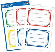 Avery ZDesign SCHOOL Etiquettes livres 'bordures', bleu - Lot de 10