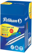 Pelikan Stylo à bille STICK super soft, assorti, présentoir - Lot de 100