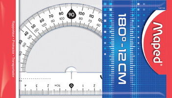 Maped Rapporteur 180 degrés, 120 mm, en plastique - Lot de 38