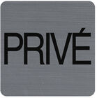 Exacompta Plaque adhésive imitation aluminium Privé 7,5x7,5 cm 67177E - Lot de 3 Noir