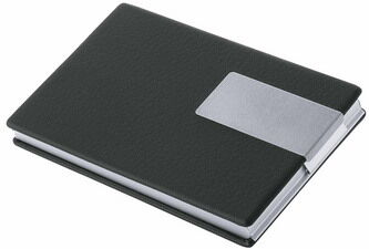 Wedo Boîte cartes de visite Good Deal, aluminium/PVC (noir) - Lot de 3